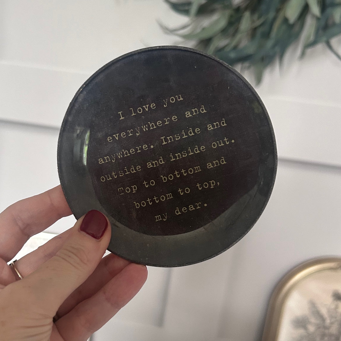 I Love You Everywhere Mini Round Decoupage Plate - 4"