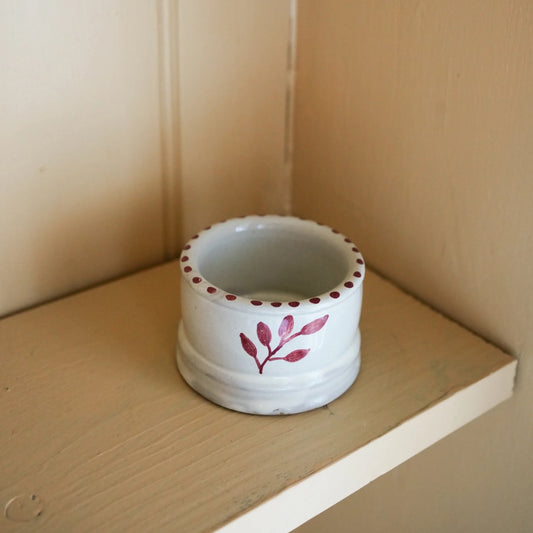 Hand Painted Botanic Tea Light/Dip Bowl - brick