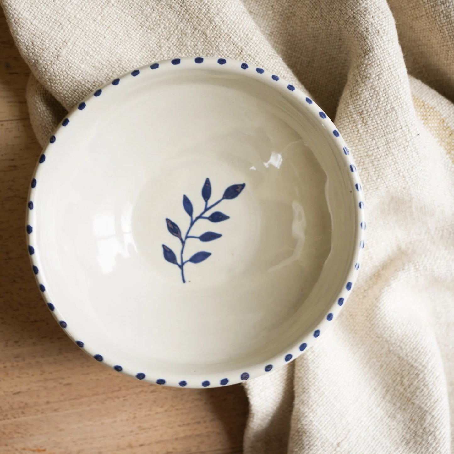 Hand Painted Botanic Snack Bowl - Ink