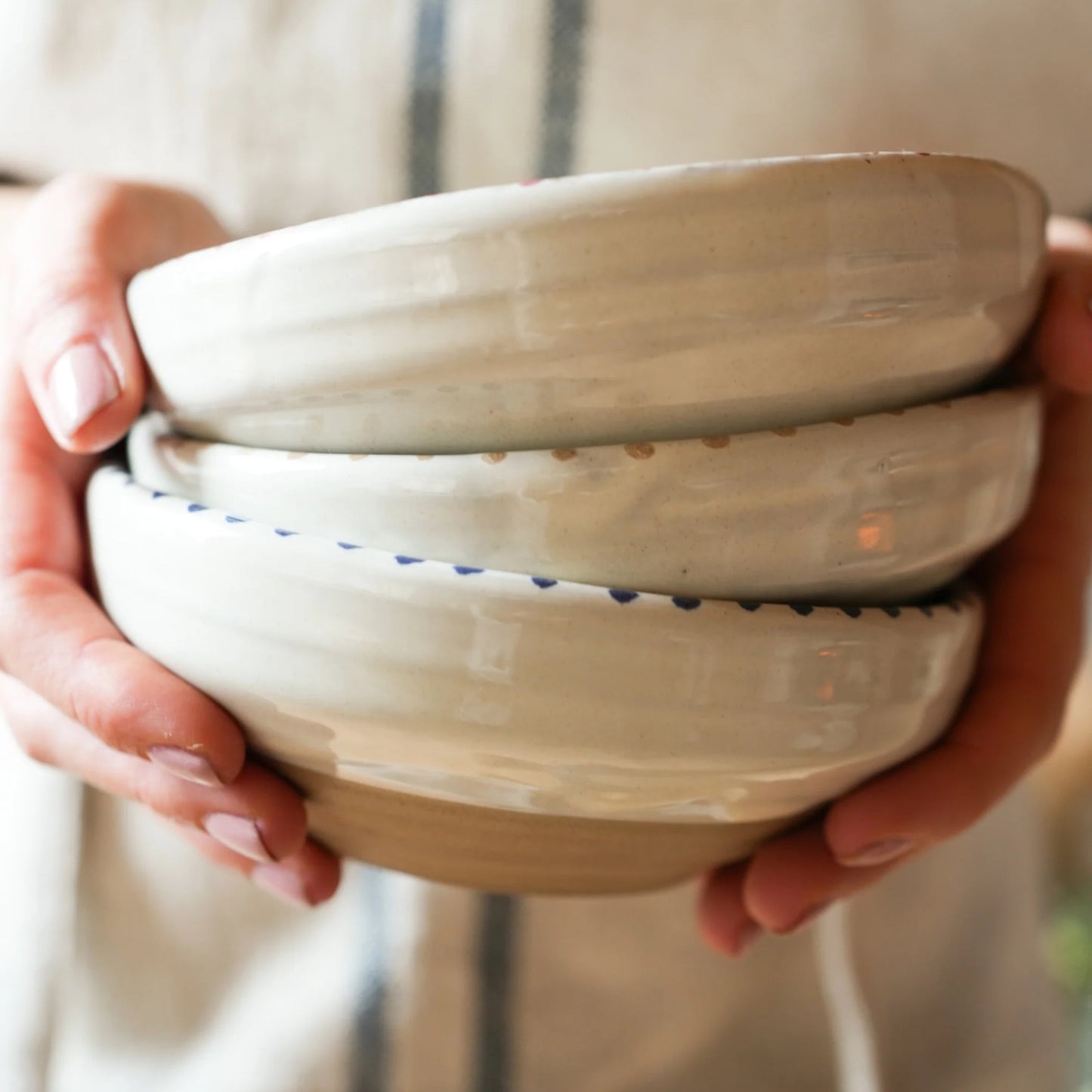 Hand Painted Botanic Snack Bowl - Ink