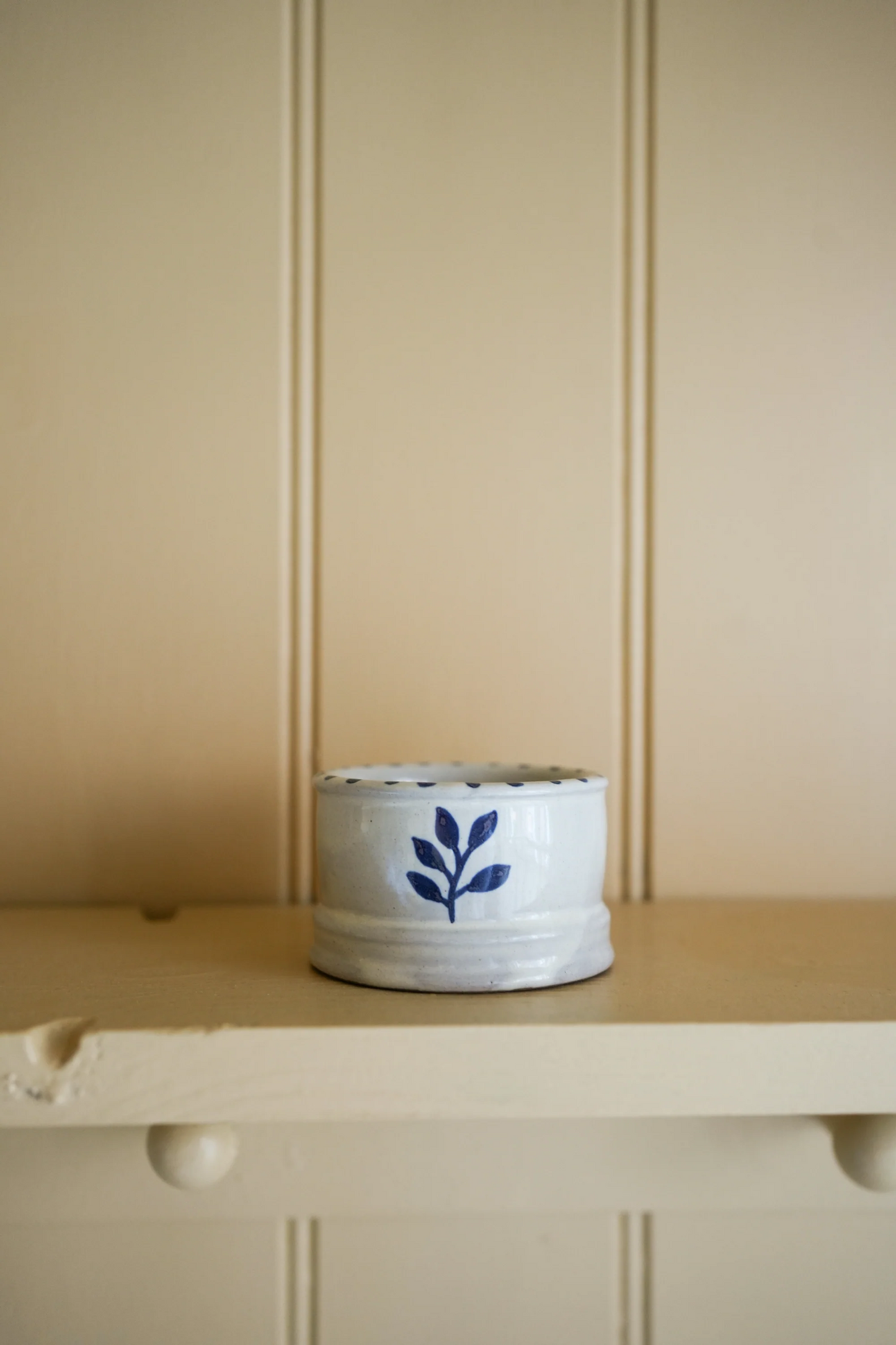 Hand Painted Botanic Tea Light/Dip Bowl - Ink