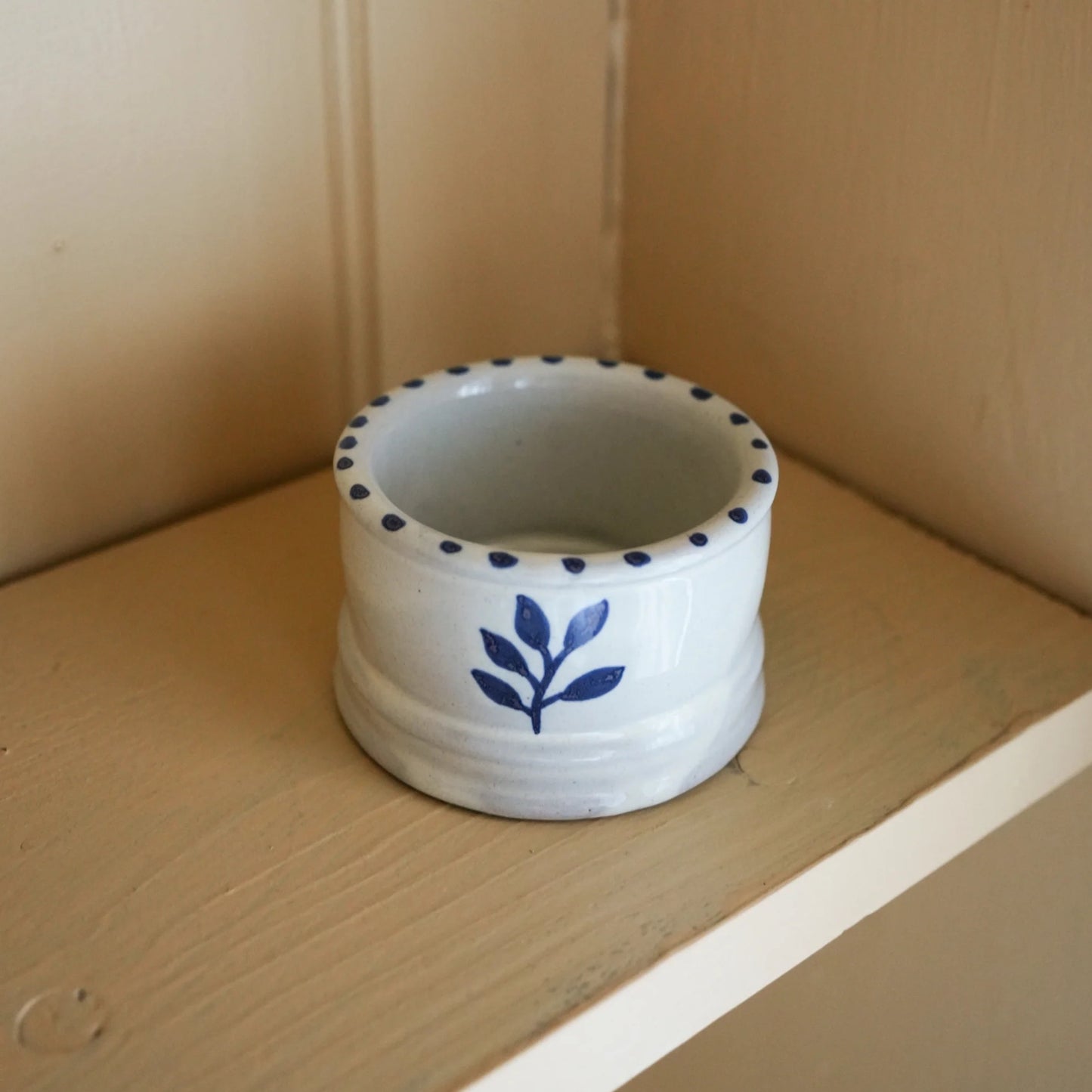 Hand Painted Botanic Tea Light/Dip Bowl - Ink