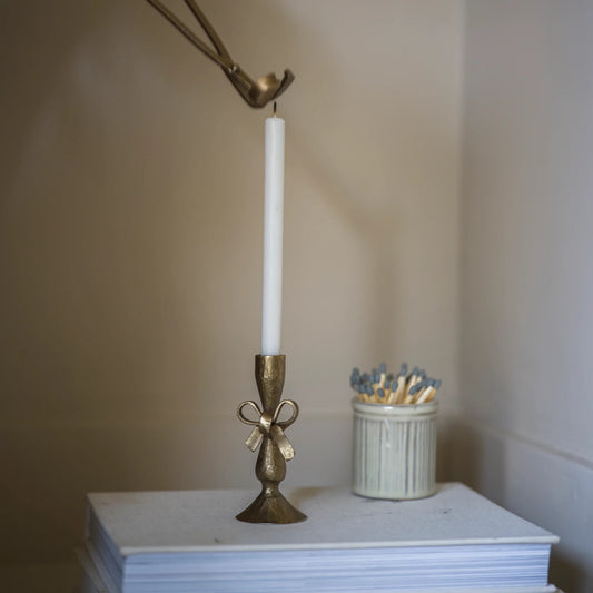 Antique Brass Finish Bow Candle Holder with 6 candles
