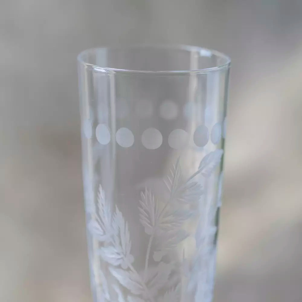 Champagne Flute Etched Clear