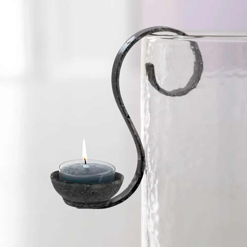 Hanging metal tea light holder