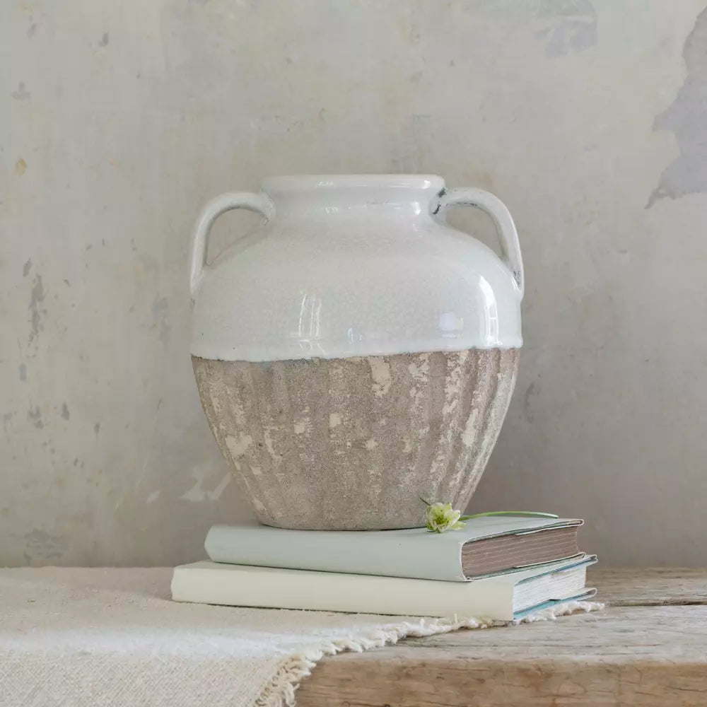 Rustic white vase