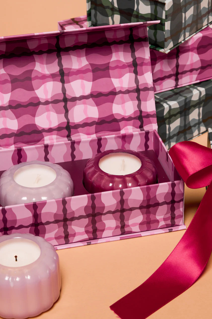 Ripple Candle Gift Set - Rose + Merlot