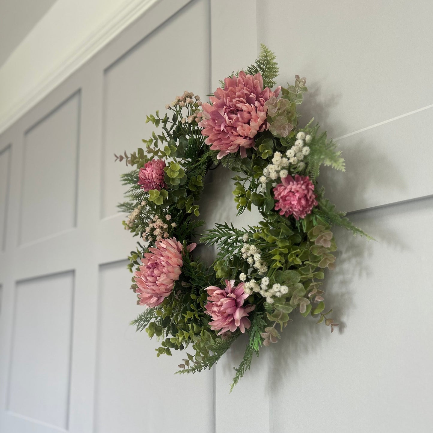 Artificial Pink Floral Wreath