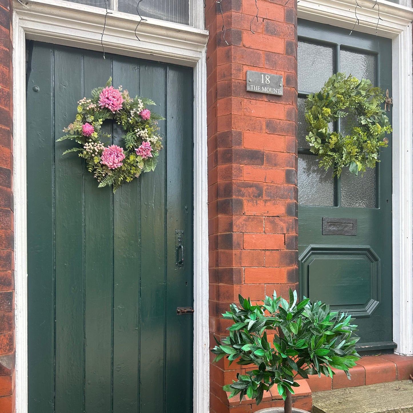 Artificial Pink Floral Wreath