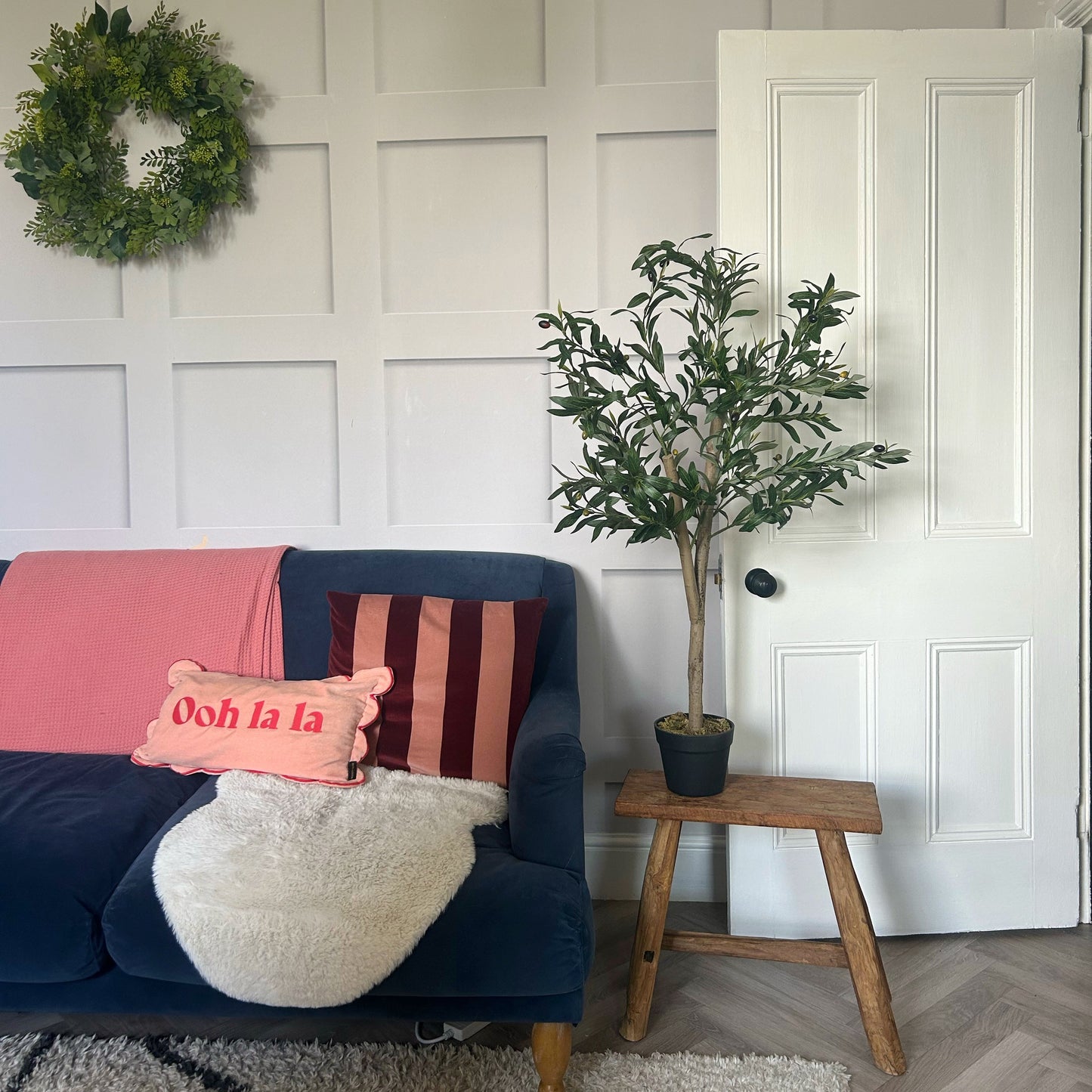 120cm Artificial natural look Olive Tree with wooden trunk