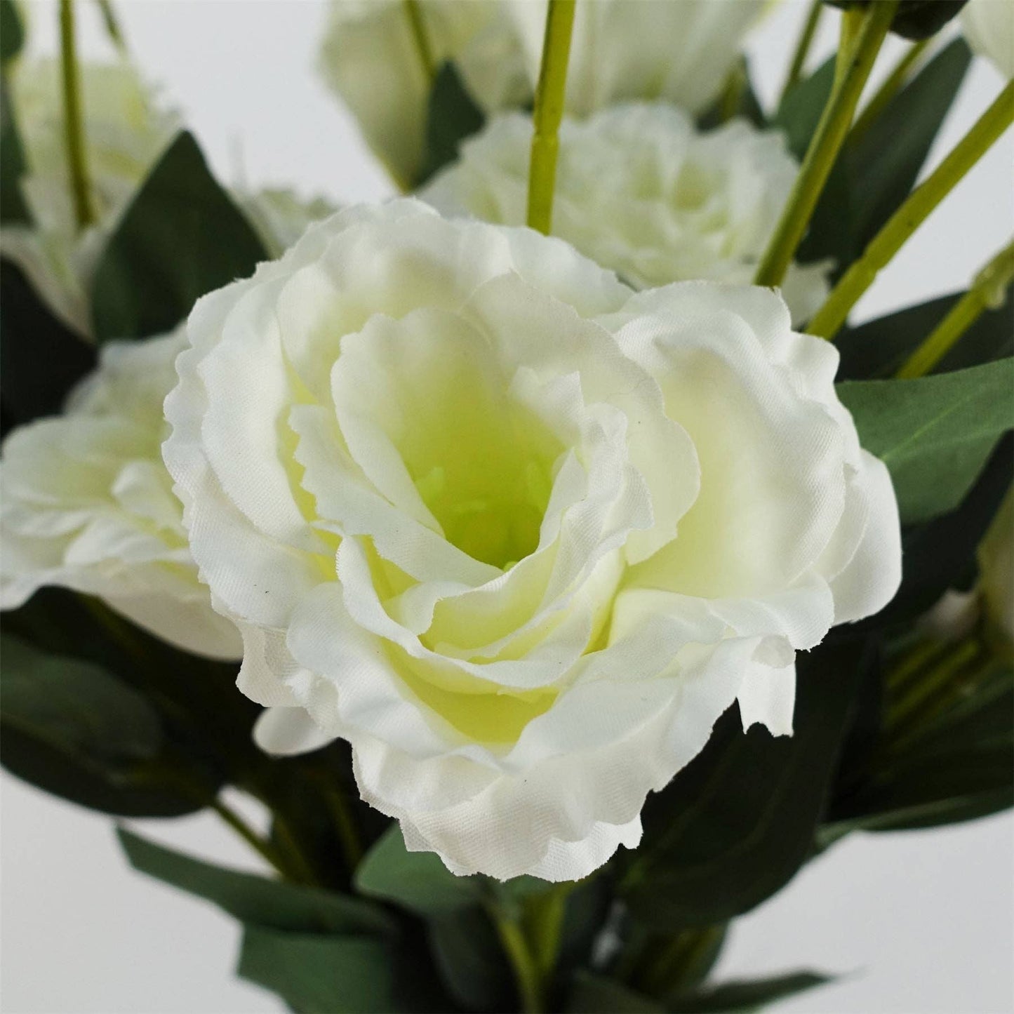 Pack 6x Artificial Flowers White Wild Rose Stem