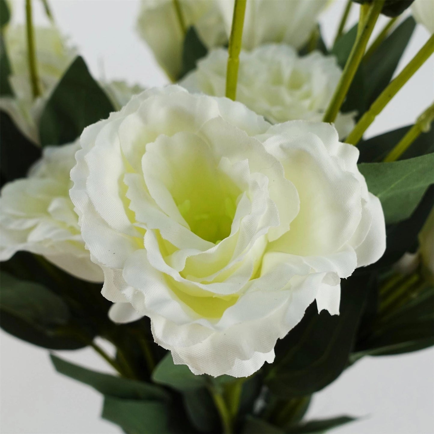 White faux rose single stem (4 heads)