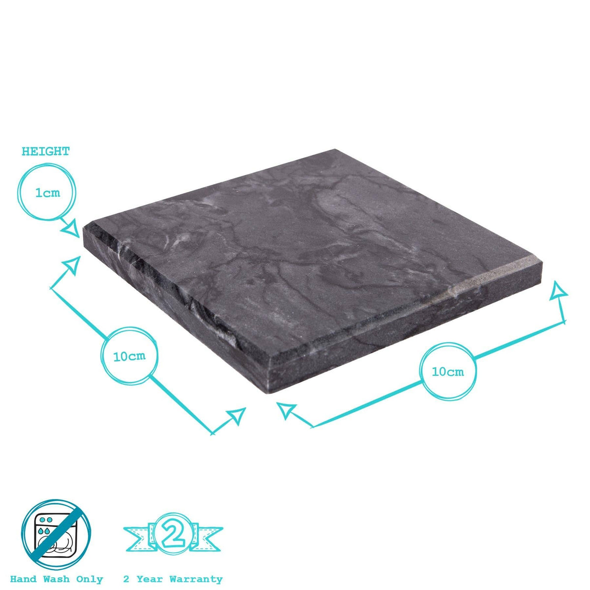 Marble Square Coaster - 10cm - By Argon Tableware