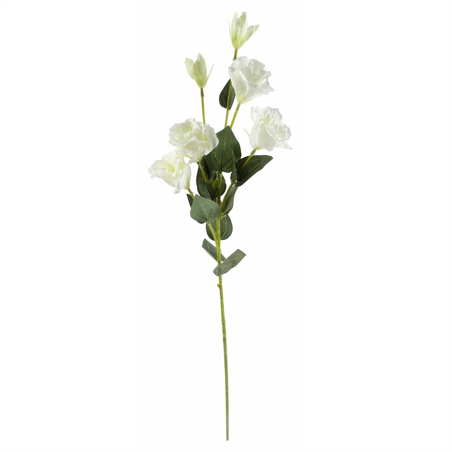 Pack 6x Artificial Flowers White Wild Rose Stem