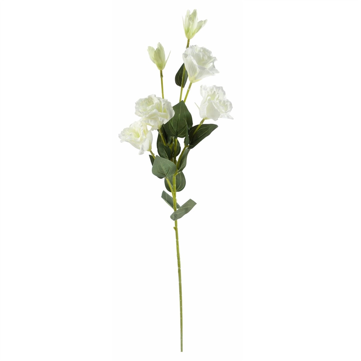 White faux rose single stem (4 heads)