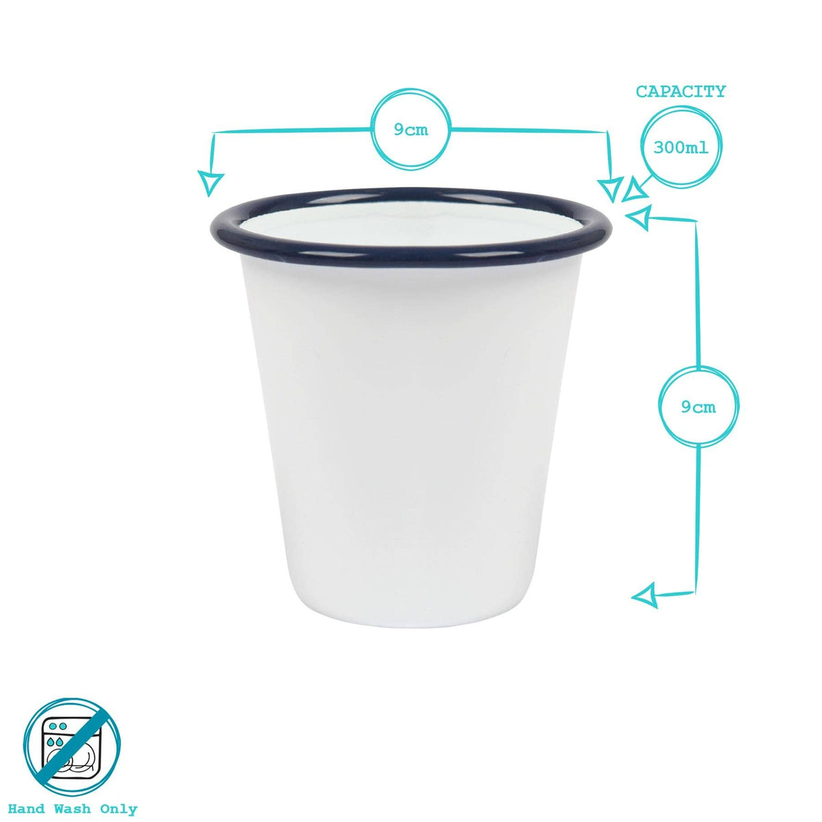 300ml White Enamel Tumbler