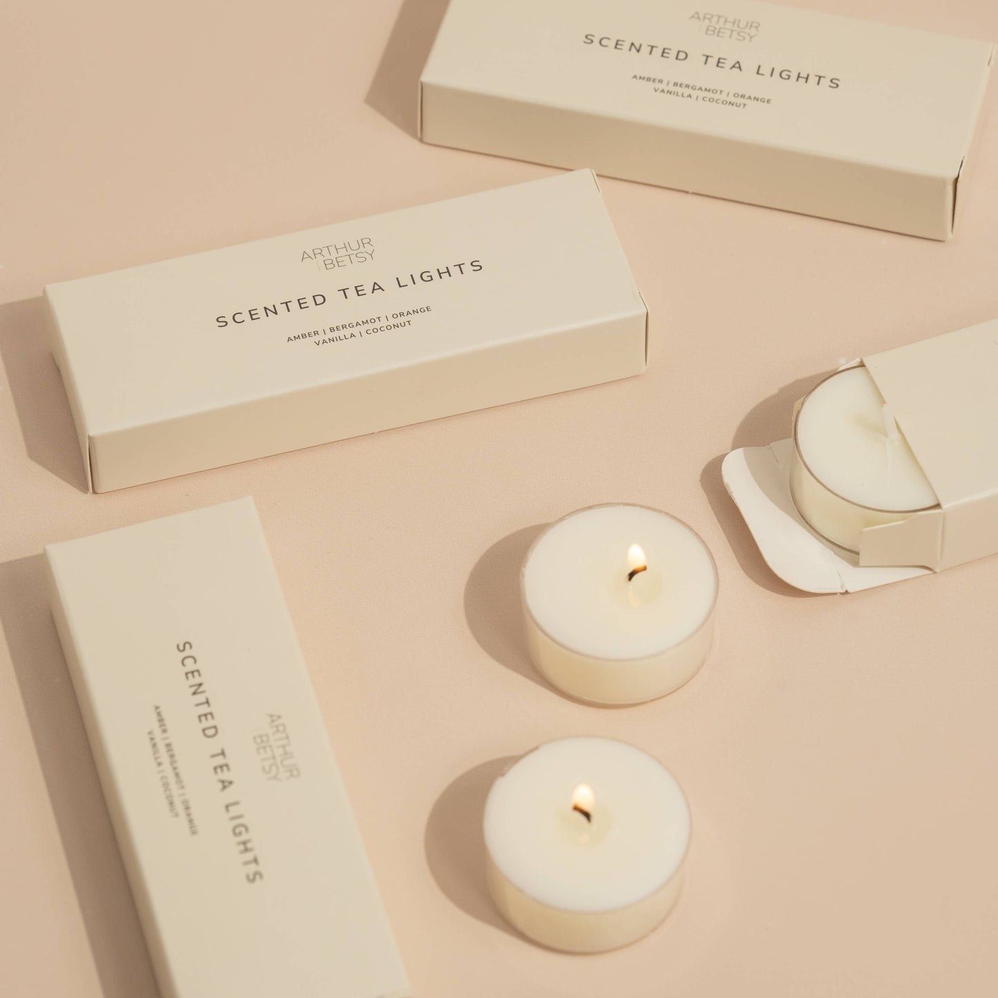 3 pack of scented tea lights, tea light set, small gifts