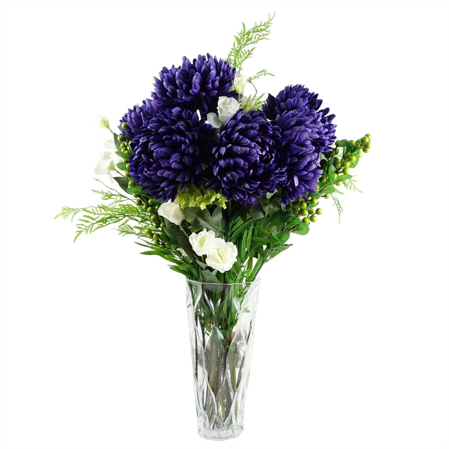 Pack 6x Artificial Flowers White Wild Rose Stem