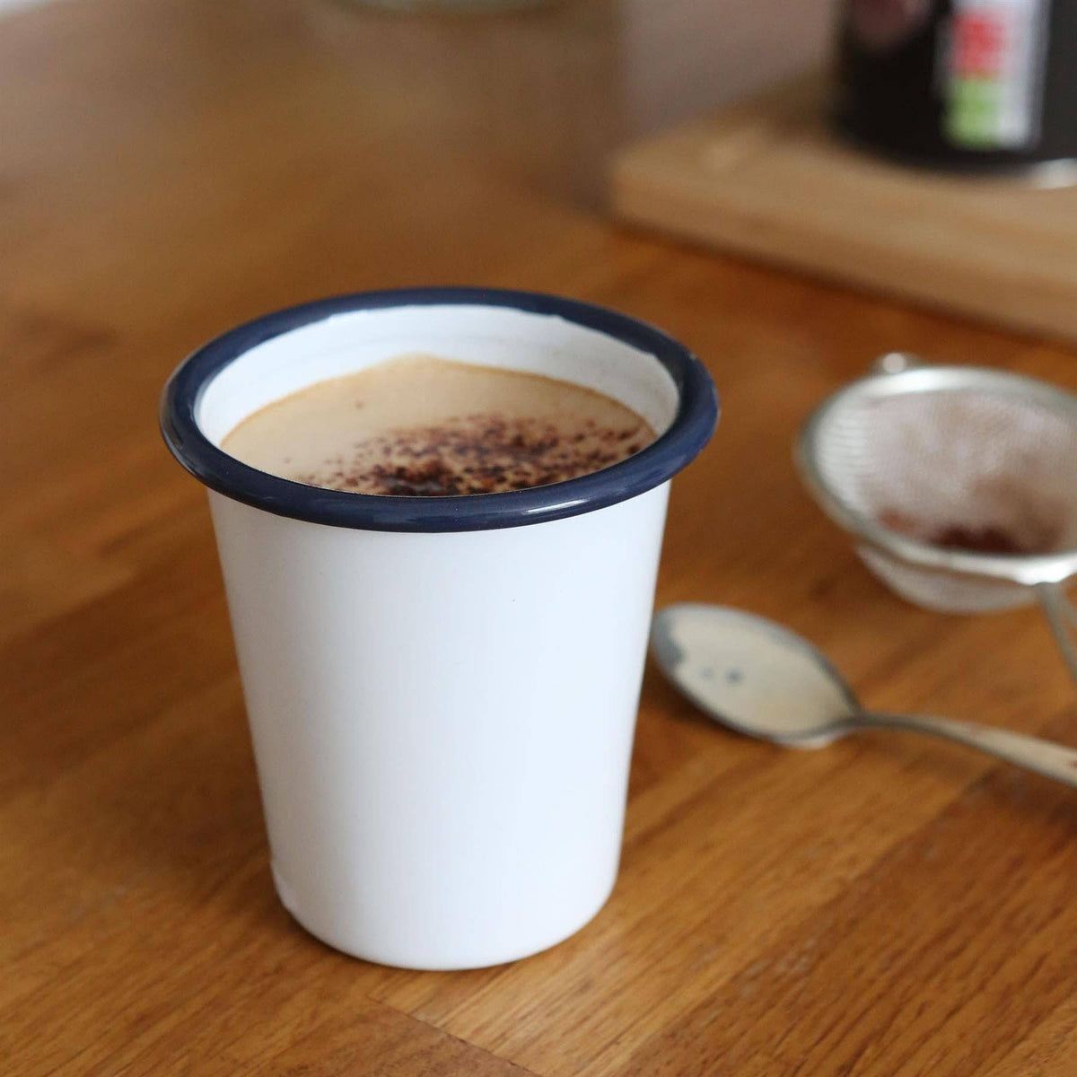 300ml White Enamel Tumbler