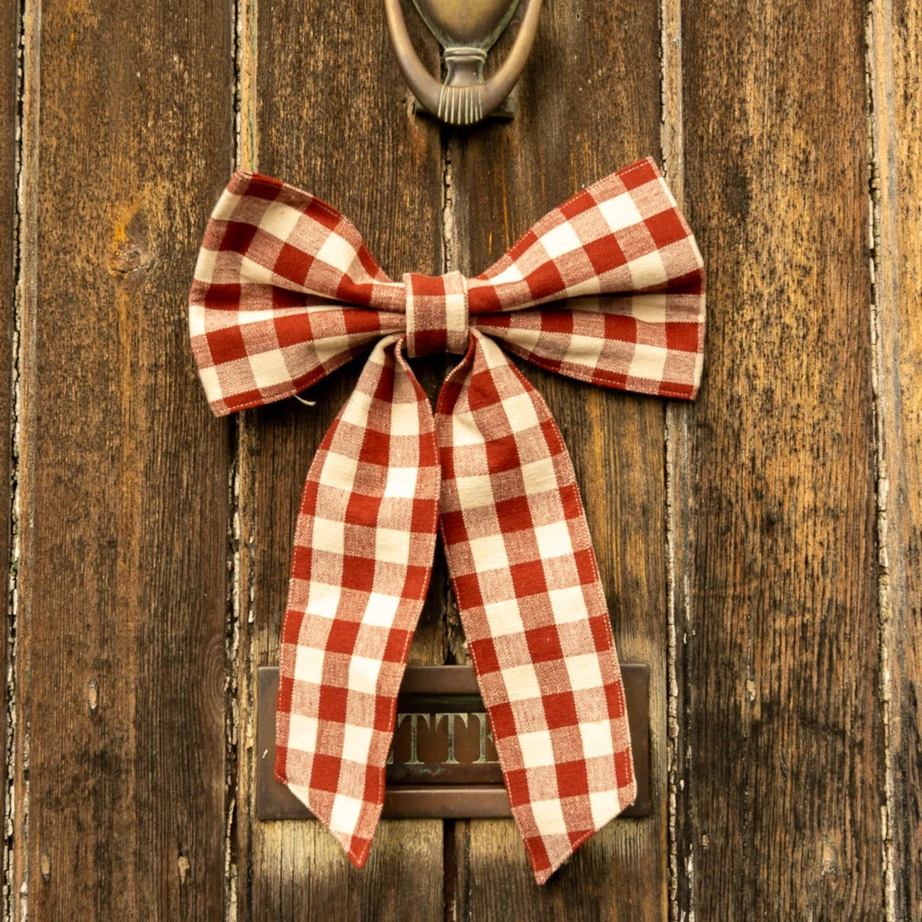 Small Gingham Bow - Winter Berry