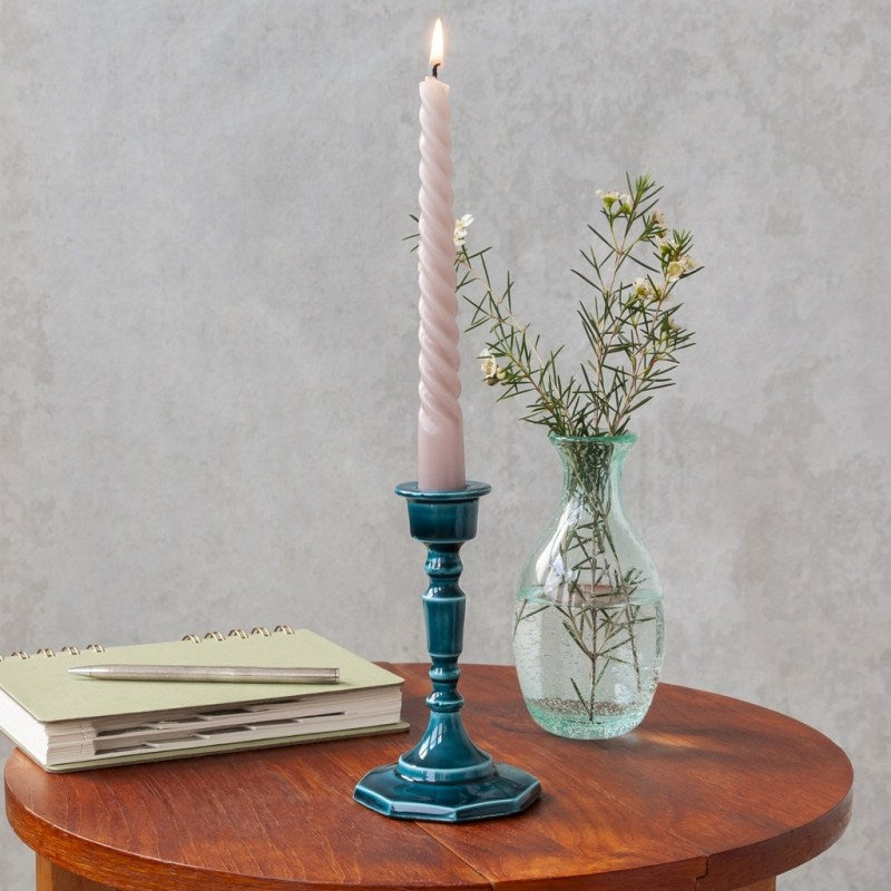 Enamel Candlestick (13cm) - Blue