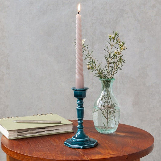 Enamel Candlestick (13cm) - Blue