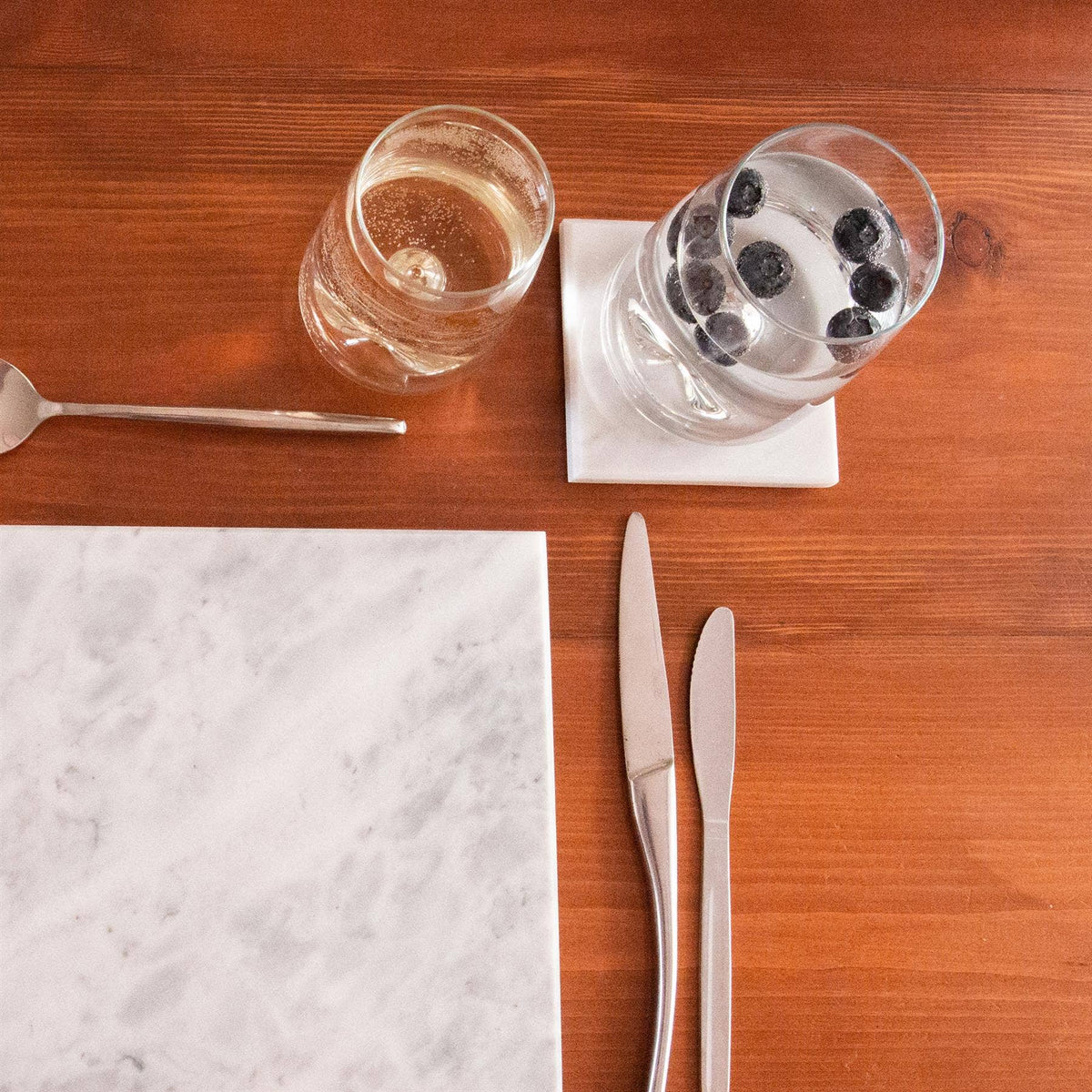 Marble Square Coaster - 10cm - By Argon Tableware