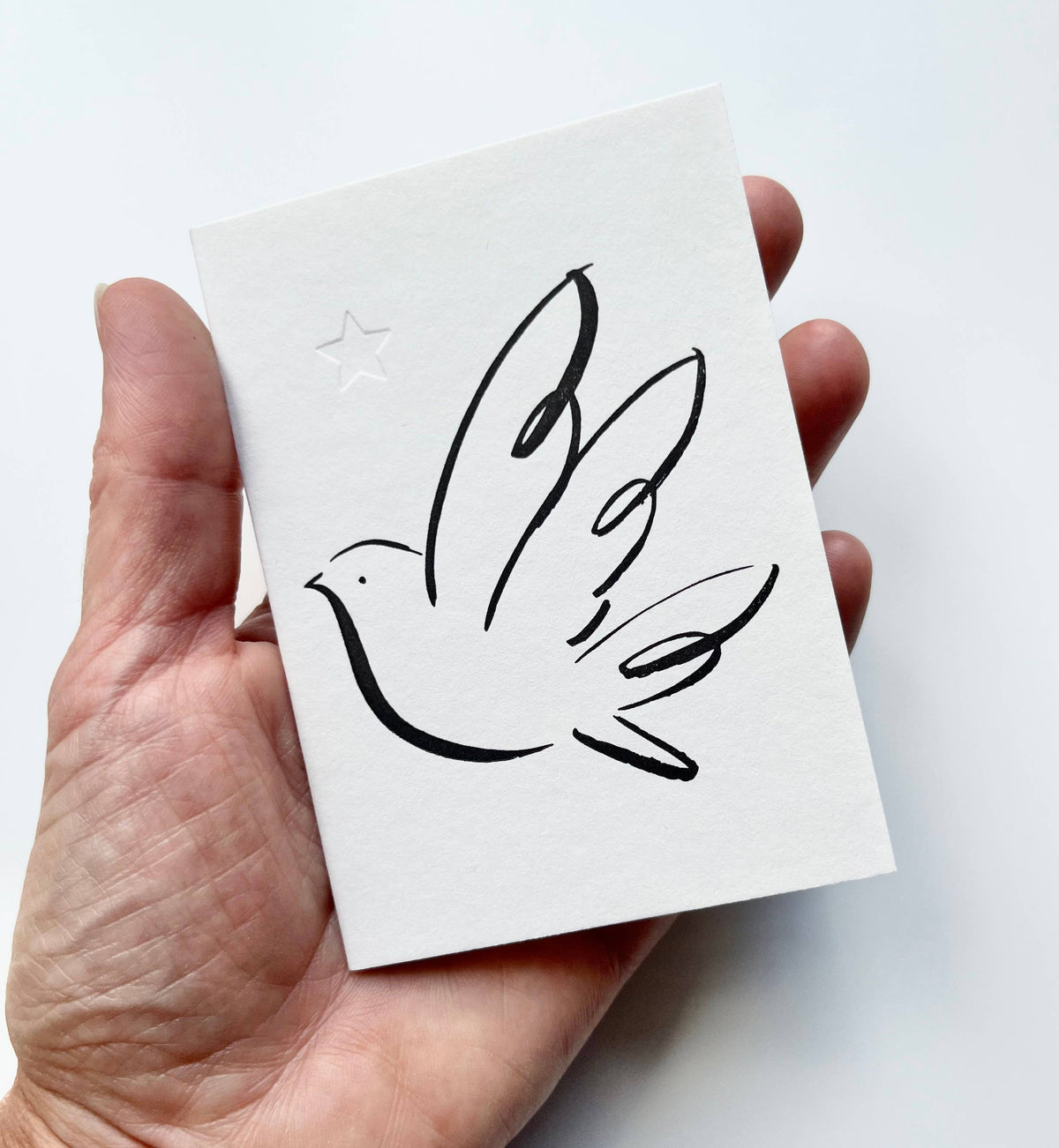 Peace Dove Handcrafted Christmas Card - Letterpress Printed