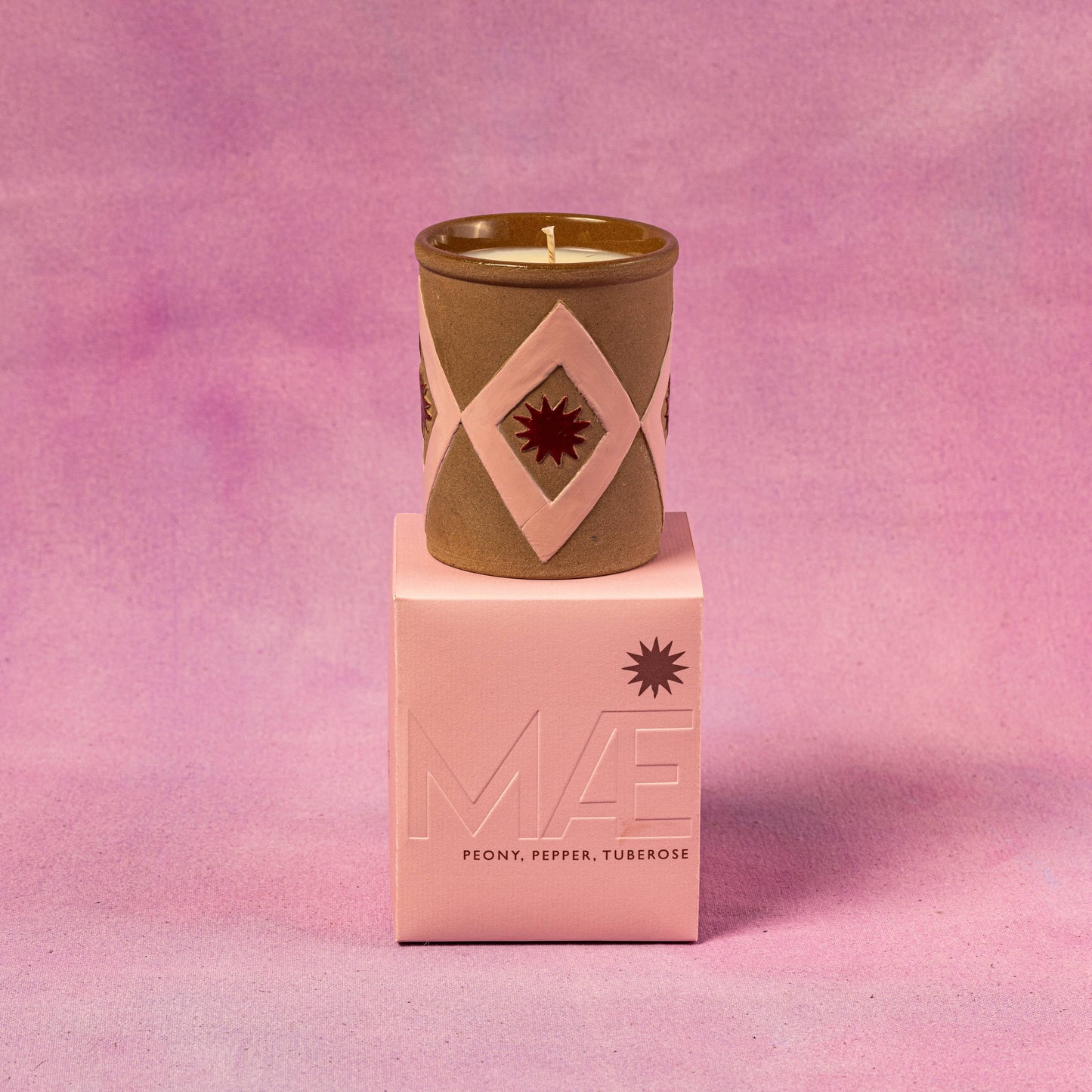 Pink / Star - Peony Tuberose boxed candle