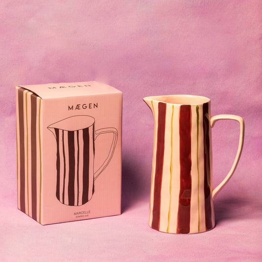 Pink/Burgundy stripe Jug