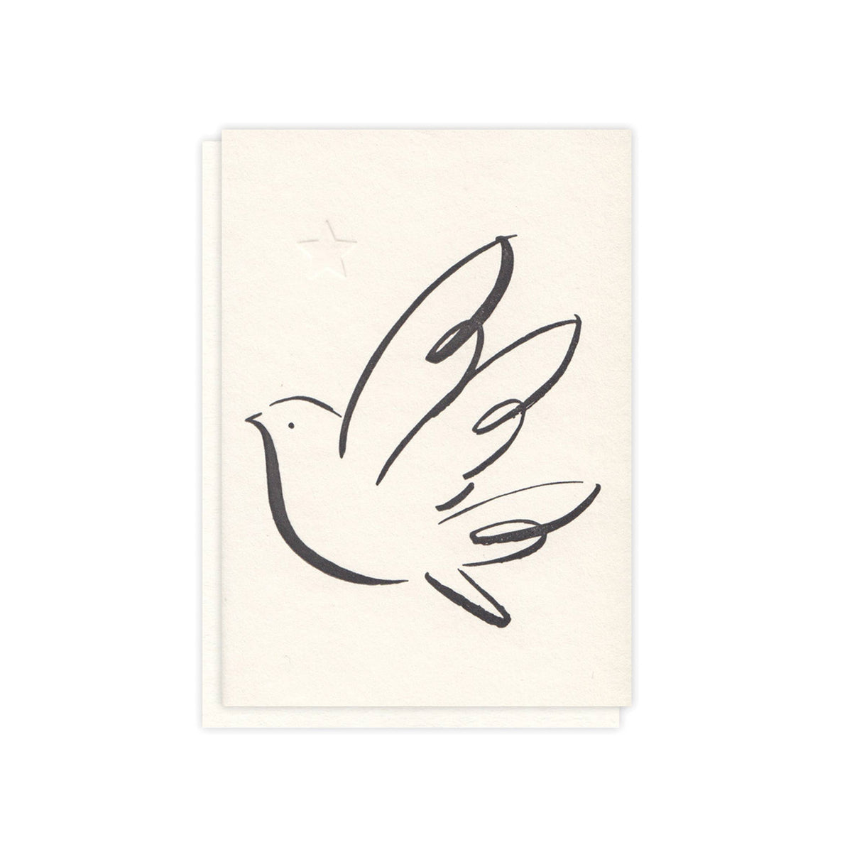 Peace Dove Handcrafted Christmas Card - Letterpress Printed