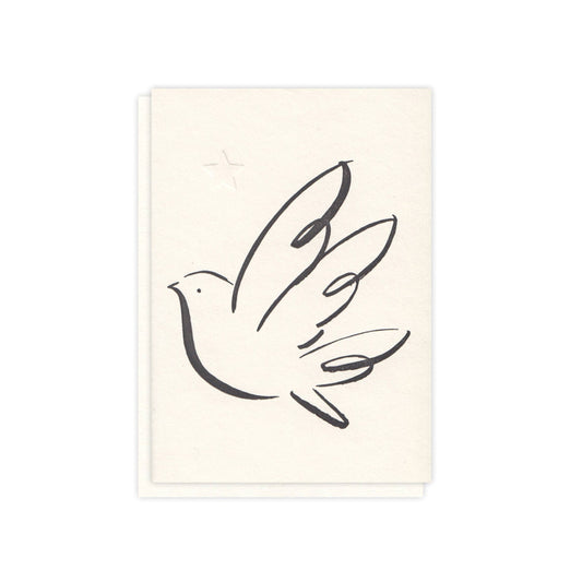 Peace Dove Handcrafted Christmas Card - Letterpress Printed