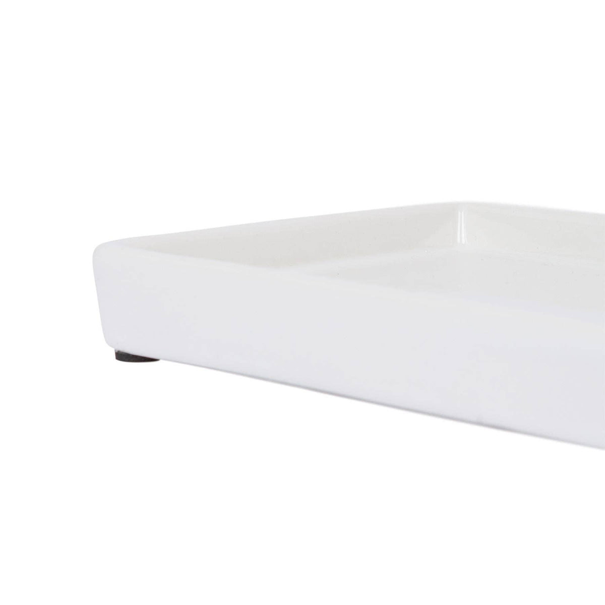 Ceramic Soap Dispenser Tray - 17cm - White
