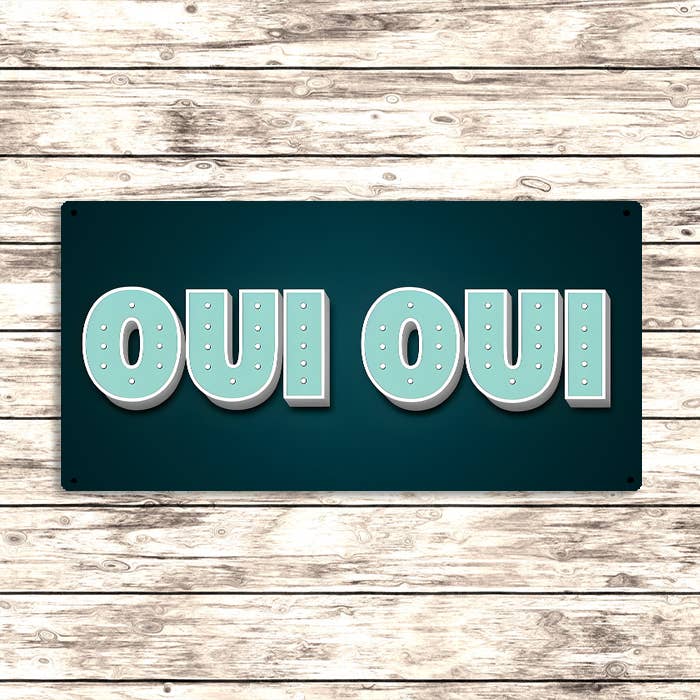 Oui Oui French Quote Metal Sign