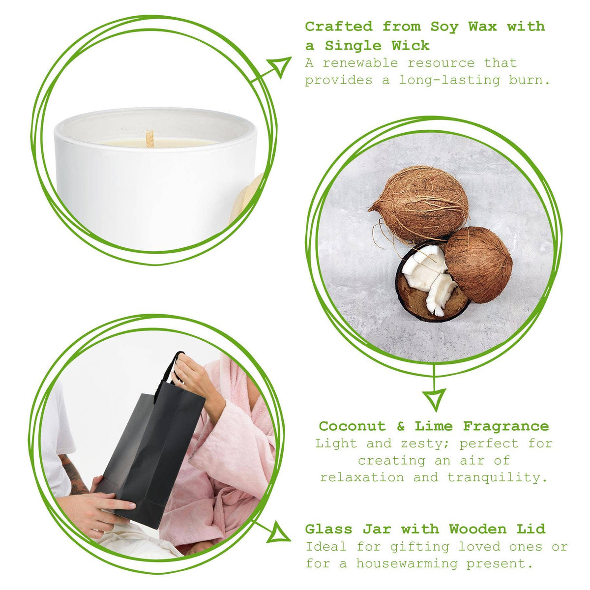 Friends inspired slogan scented Candle - Soy Wax - 130g - Coconut & Lime