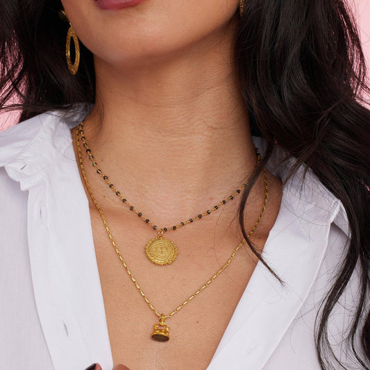 Secret Stamp Necklace Labradorite