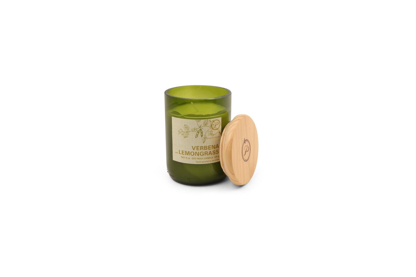 Eco Green Recycled Glass Candle (226g) - Verbena & Lemongrass