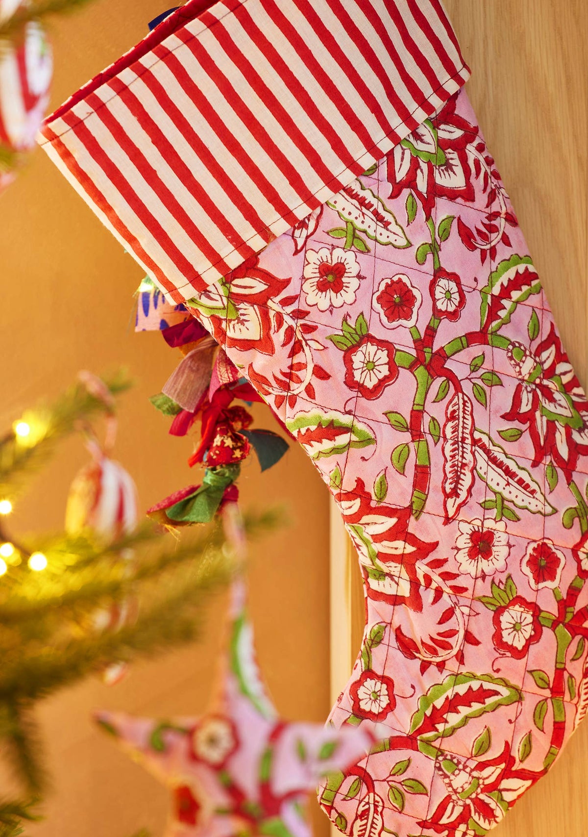 Arana Floral hand block printed Stocking