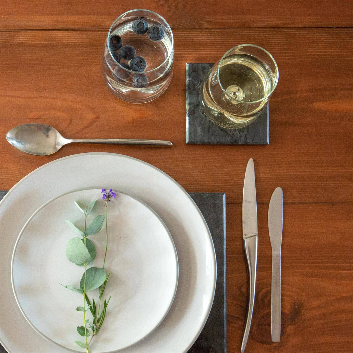 Marble Square Coaster - 10cm - By Argon Tableware