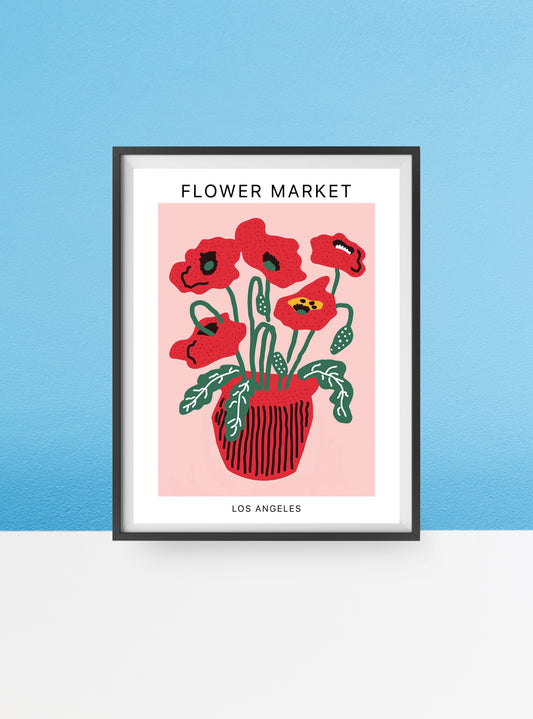 Red poppies print