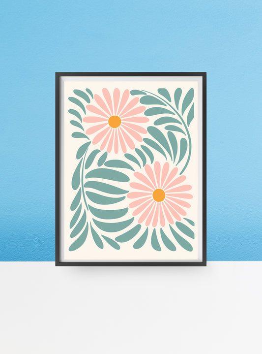 Pink daisies print