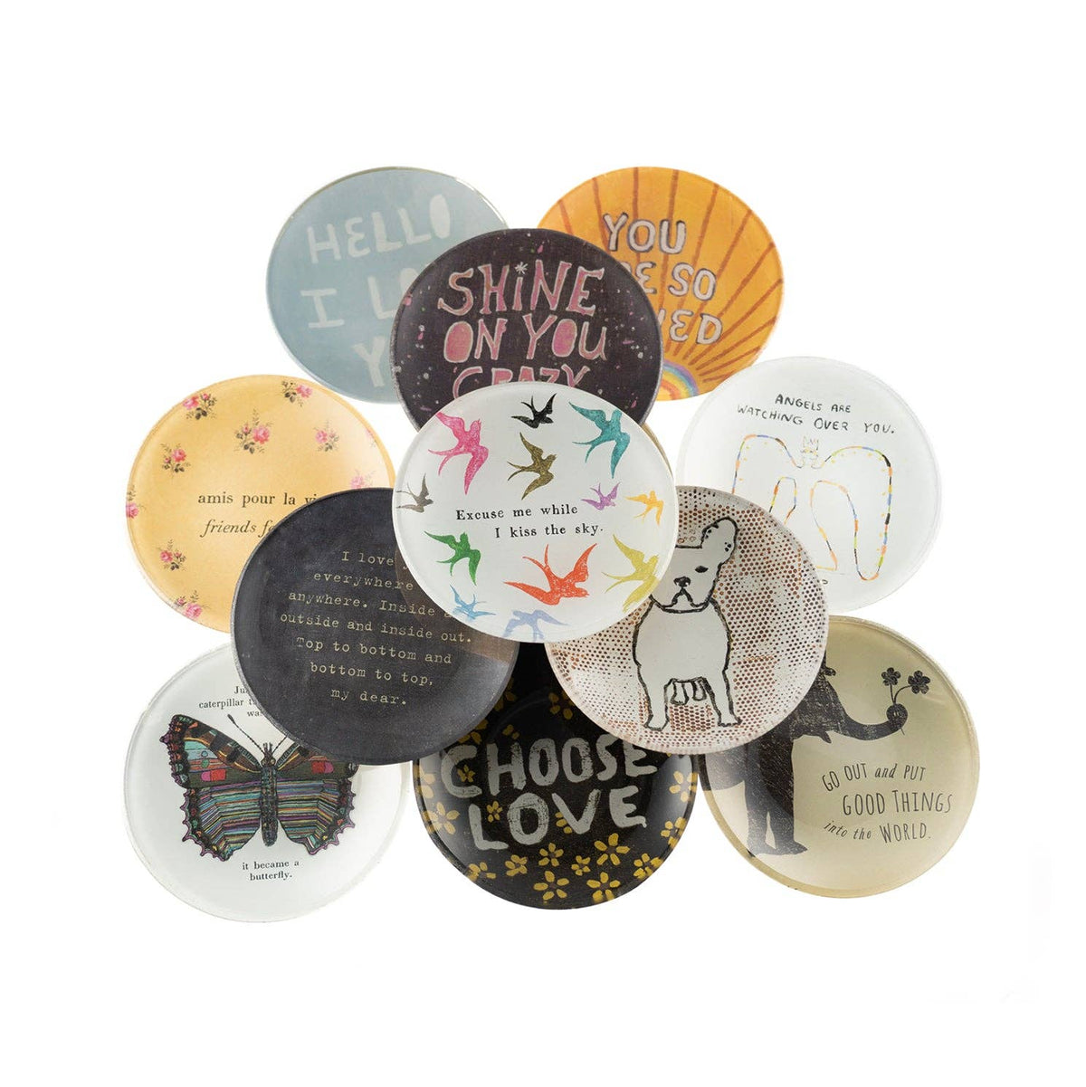 I Love You Everywhere Mini Round Decoupage Plate - 4"