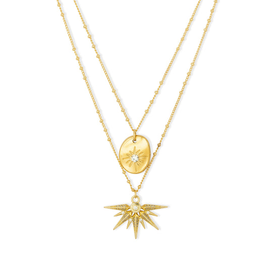 Ceres Star Charm - double layer necklace