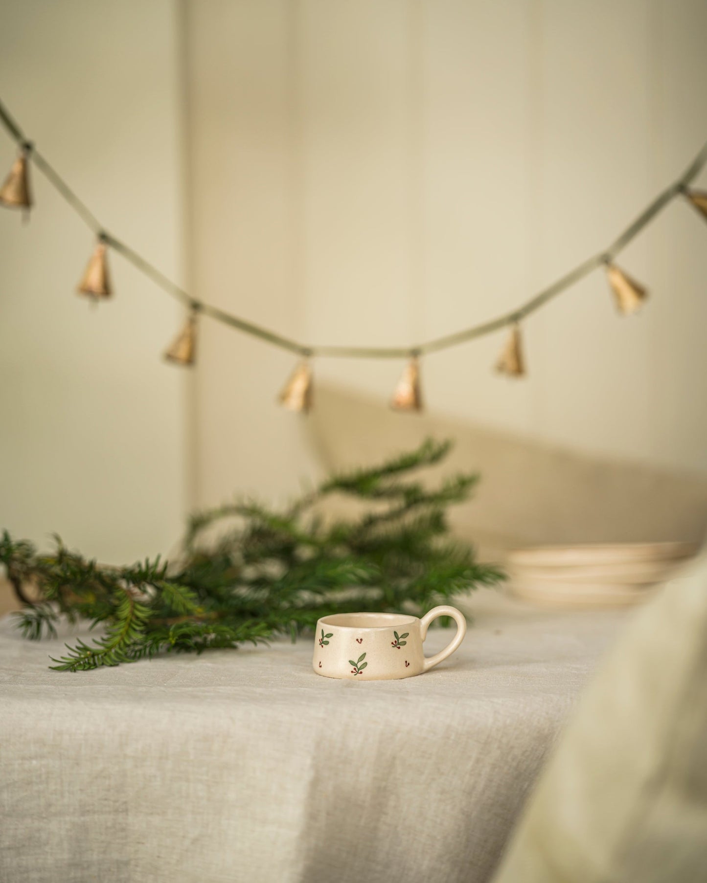 Hand Painted Tea Light Holder - Holly