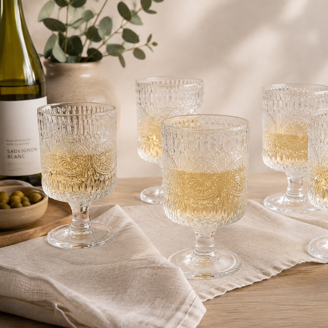 Vintage style wine glass