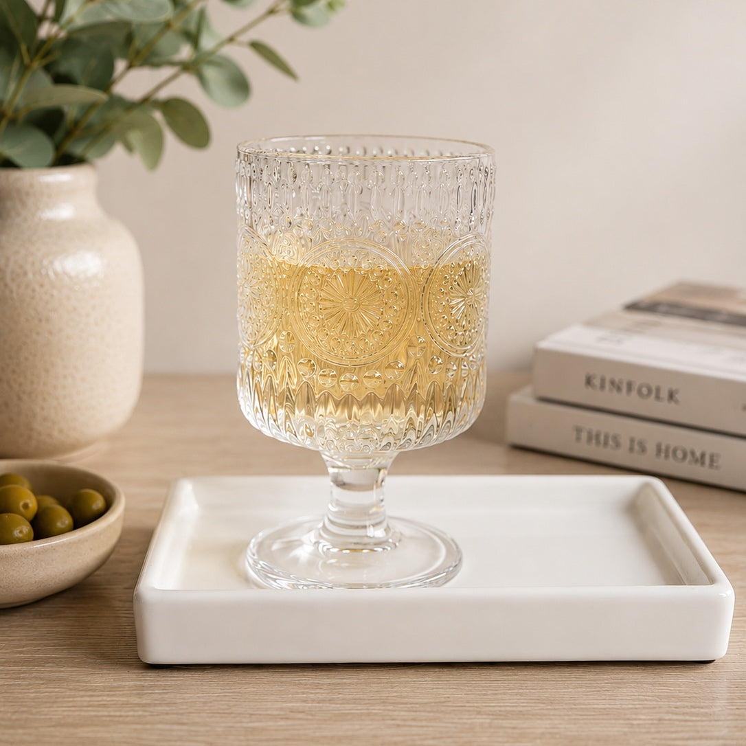 Vintage style wine glass