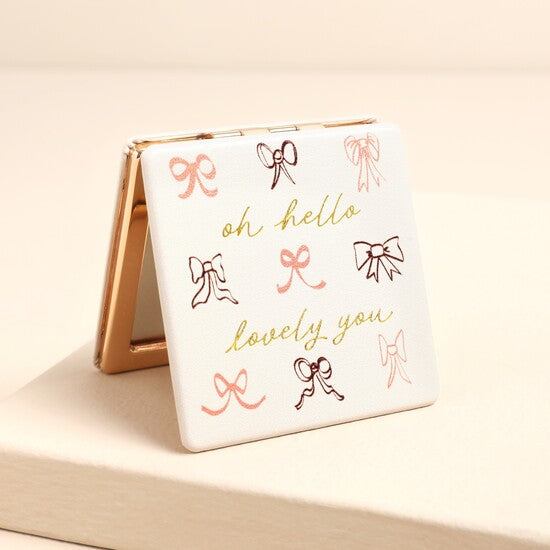 lovely you compact mirror with bow detail