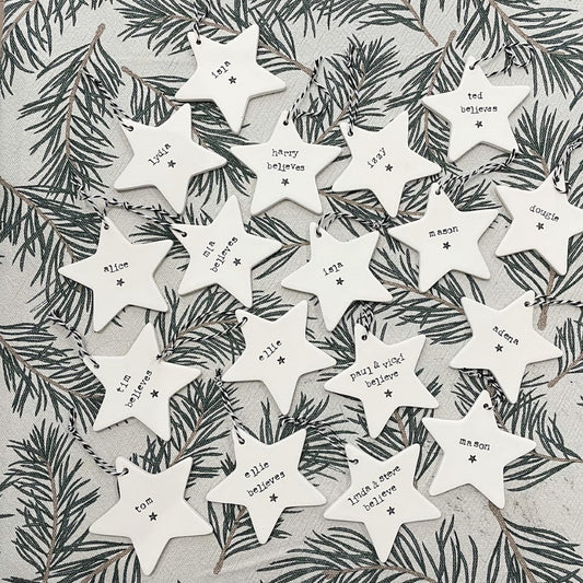 Personalised ceramic star