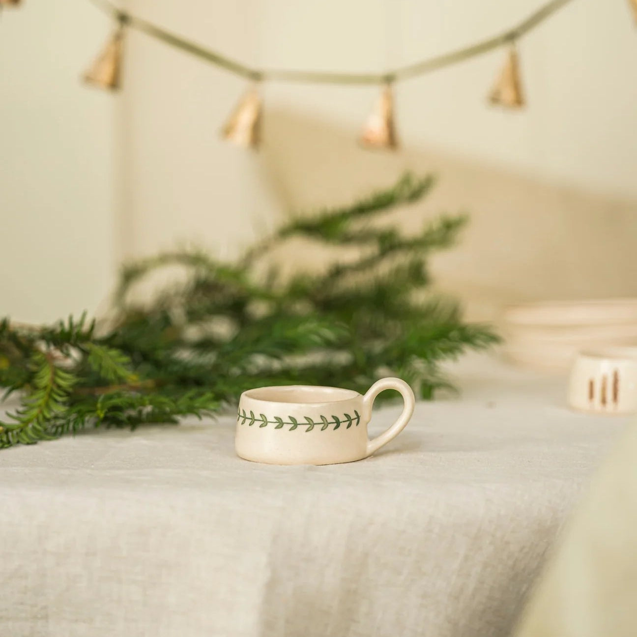 Hand Painted Tea Light Holder - Wreath